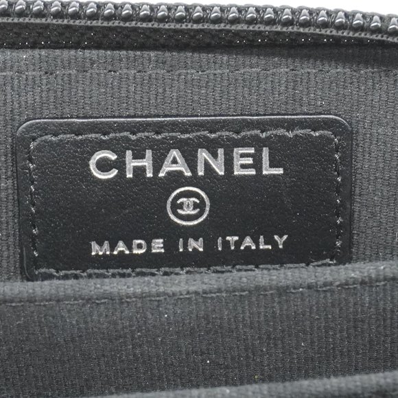 CHANELAuth  Boy  Coin Case Silver Metal Fittings Women's Caviar Leather Coin Pur - Picture 4 of 8